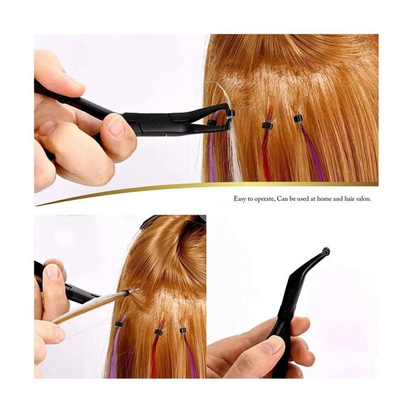 Professional Hair Extension Tools Hair Extension Pliers Sets Kit Hot Black Case - Picture 3 of 13